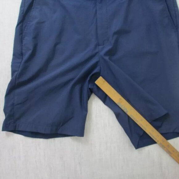 Greg Norman Chino Shorts‎ Men's Size 38 Navy Polyester Flat Front Slash Pockets - Picture 7 of 8